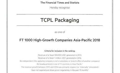 TCPL Recognised as one of Asia-Pacific’s 1,000 Fastest Growing Companies by the Financial Times