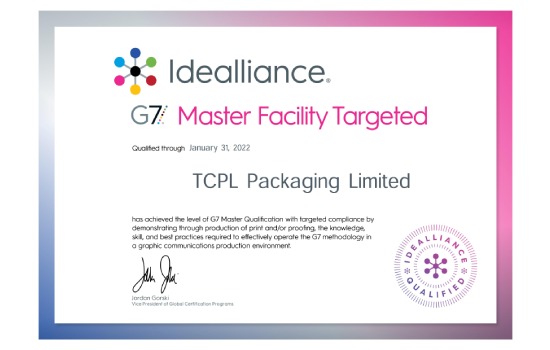 TCPL Goa Factory certified for G7 Master Facility Qualification