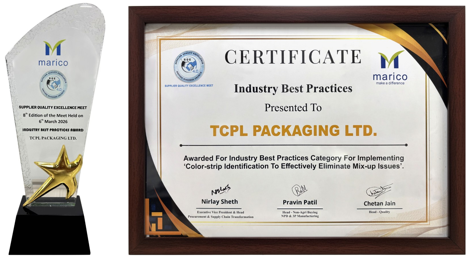 Recognition for Industry Best Practices